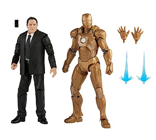 Hasbro Marvel Legends Series , Action Figure Toy 2-Pack Happy Hogan and Iron Man Mark 21, Infinity Saga characters, Premium Design, 2 Figures and 5 Accessories, Multicoloured (F0191)