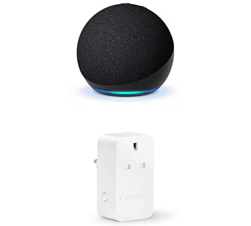 All-new Echo Dot (5th generation, 2022 release), Charcoal + Amazon Smart Plug, Works with Alexa - Smart Home Starter Kit