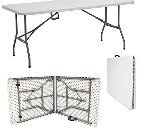 Janoon Camping Catering Heavy Duty Folding Trestle Table For BBQ Picnic Party by Crystals 4ft, 5ft & 6ft (5FT FOLDING TABLE)