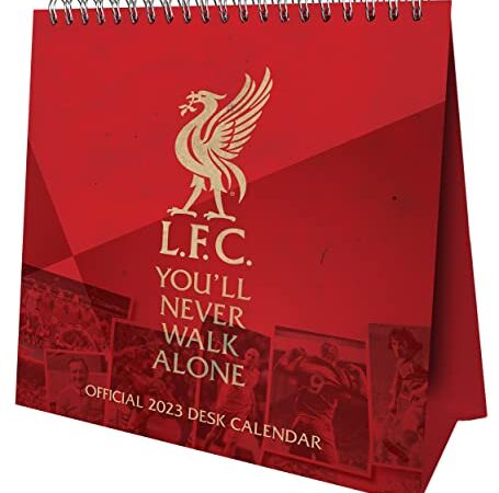Liverpool FC 2023 Desk Calendar, Month To View Desk Calendar, Official Product