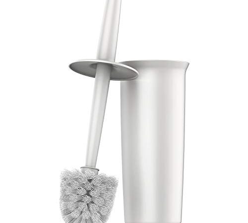 MR.SIGA Toilet Bowl Brush and Holder for Bathroom, White, 1 Pack