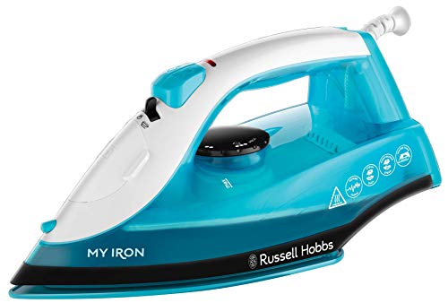Russell Hobbs My Iron Steam Iron, Ceramic Soleplate, 260 ml Water Tank, Self-Clean Function and Two Metre Power Cable, 1800 W, Blue and White, 25580