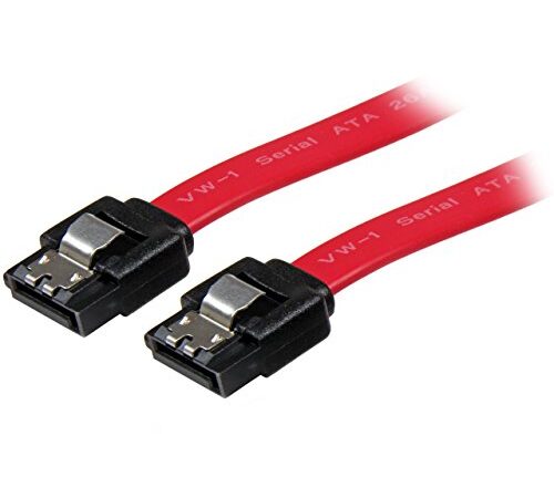 StarTech.com 12in Latching SATA Cable - SATA cable - Serial ATA 150/300/600 - SATA (R) to SATA (R) - 1 ft - latched - red (LSATA12)